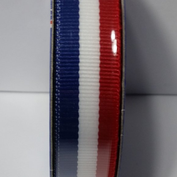 Ribbon Patriotic Red White & Blue Stripe - Picture 1 of 3